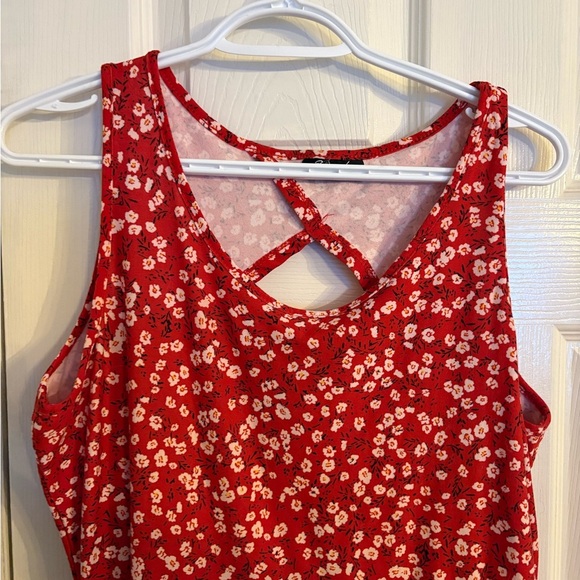 Floral Red Midi Dress - Picture 3 of 4